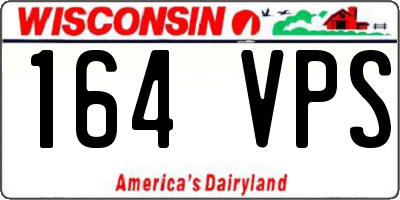 WI license plate 164VPS