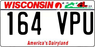 WI license plate 164VPU