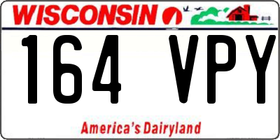 WI license plate 164VPY