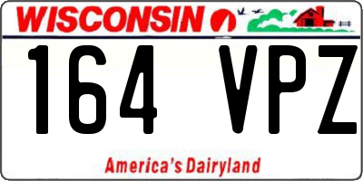 WI license plate 164VPZ
