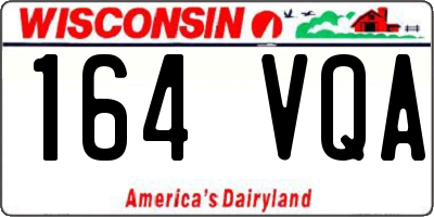 WI license plate 164VQA
