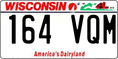 WI license plate 164VQM