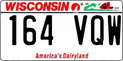 WI license plate 164VQW
