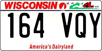 WI license plate 164VQY