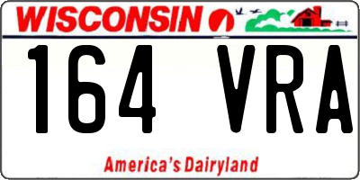 WI license plate 164VRA