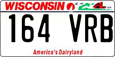 WI license plate 164VRB