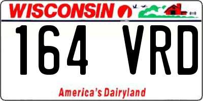 WI license plate 164VRD