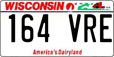 WI license plate 164VRE