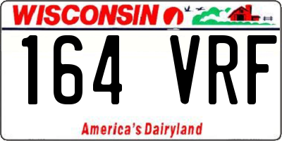 WI license plate 164VRF