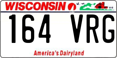 WI license plate 164VRG