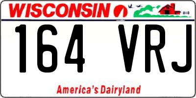 WI license plate 164VRJ