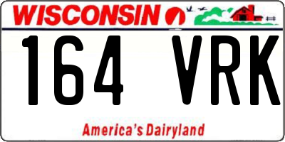 WI license plate 164VRK