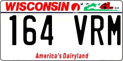 WI license plate 164VRM
