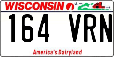 WI license plate 164VRN
