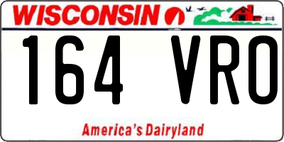 WI license plate 164VRO