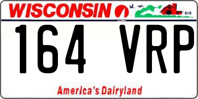 WI license plate 164VRP