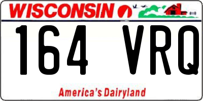 WI license plate 164VRQ