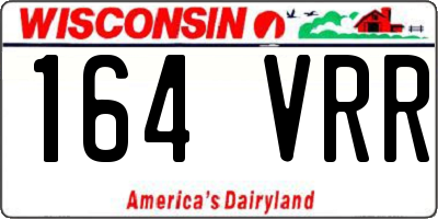 WI license plate 164VRR