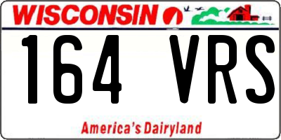 WI license plate 164VRS