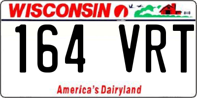 WI license plate 164VRT