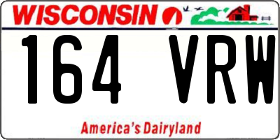 WI license plate 164VRW