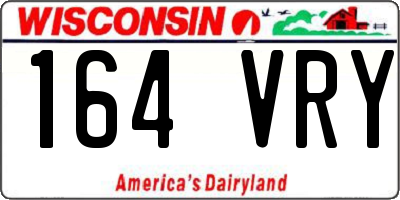 WI license plate 164VRY