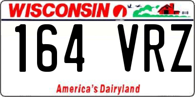 WI license plate 164VRZ