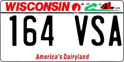 WI license plate 164VSA
