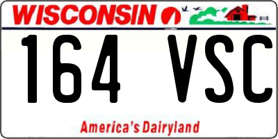 WI license plate 164VSC