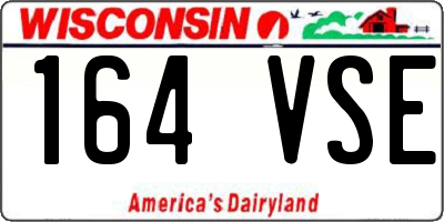 WI license plate 164VSE