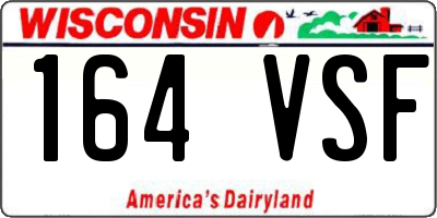 WI license plate 164VSF