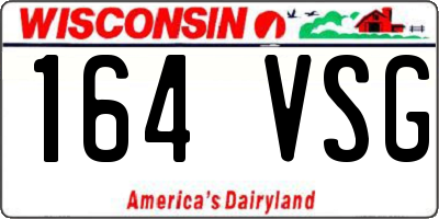 WI license plate 164VSG