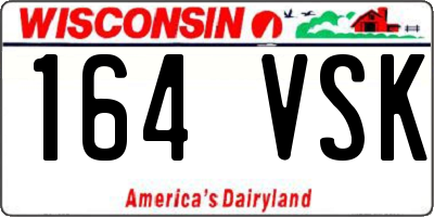 WI license plate 164VSK