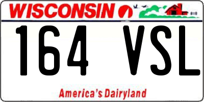 WI license plate 164VSL