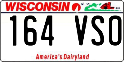 WI license plate 164VSO