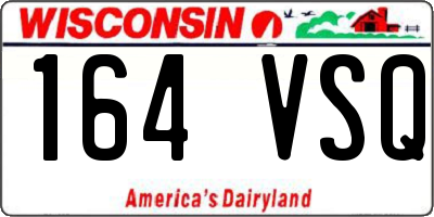 WI license plate 164VSQ