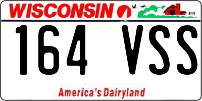 WI license plate 164VSS