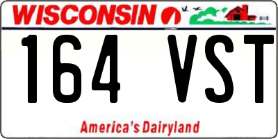 WI license plate 164VST