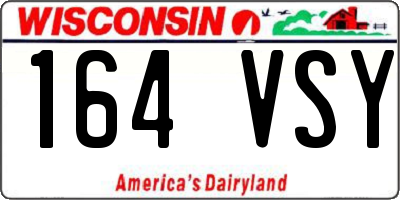 WI license plate 164VSY