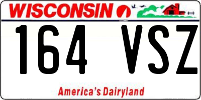 WI license plate 164VSZ