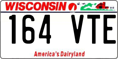WI license plate 164VTE