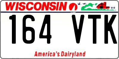 WI license plate 164VTK