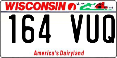 WI license plate 164VUQ