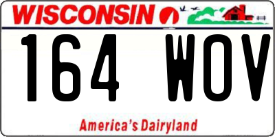 WI license plate 164WOV