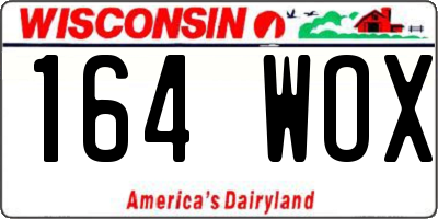 WI license plate 164WOX