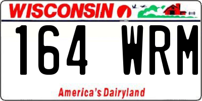 WI license plate 164WRM