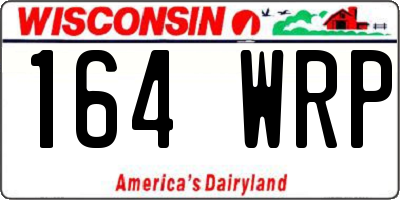 WI license plate 164WRP