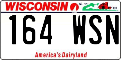 WI license plate 164WSN