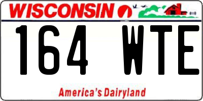 WI license plate 164WTE