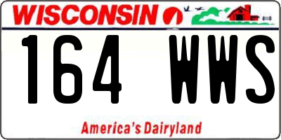 WI license plate 164WWS